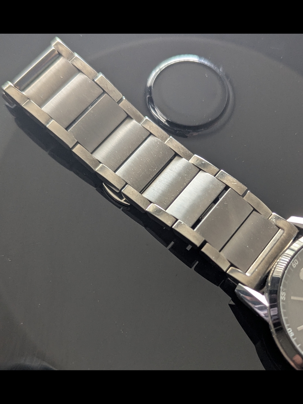 Movado Men's Black Dial Silver-Tone Bracelet Watch - Picture 6 of 16